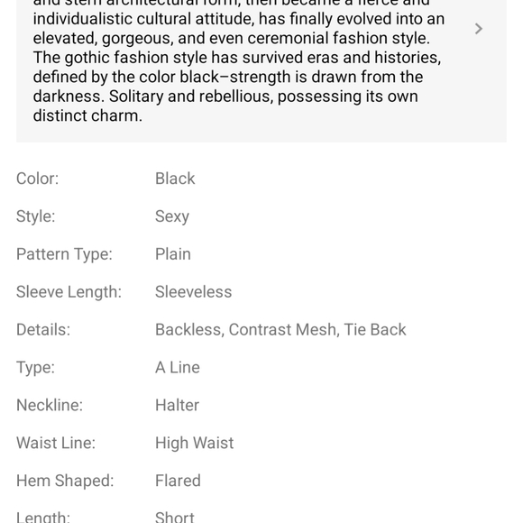 ROMWE PUNK GOTH Plus Mesh Fishnet  Halter Neck Backless Dress NWT - Picture 4 of 6